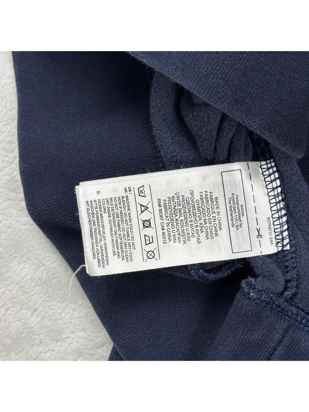 Adidas Originals Velour Crewneck Sweatshirt Navy Trefoil Women 2XL Retro Sporty - Picture 4 of 7
